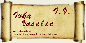 Ivka Vaselić vizit kartica